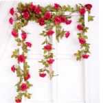 Daisy Leaf Artificial Flower Vine Interior Background Wall Window Decoration, Length: 1.5m - Image 4