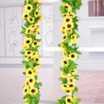 2 PCS Sunflower Artificial Flower Interior Background Wall Window Decoration, Length: 2.6m - Image 2