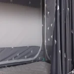 Students Dormitory Blackout Cloth Zipper Mosquito Net for 90cm Width Lower Berth (Plaid) - Image 4