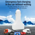 WLX-K26 40W Dual PD + Dual QC Multi-function Car Charger - Image 8
