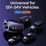 REMAX RCC339 Warriors Series 3 in 1 Car Digital Cigarette Lighter 88.5W PD Fast Charger - Image 3