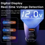 REMAX RCC339 Warriors Series 3 in 1 Car Digital Cigarette Lighter 88.5W PD Fast Charger - Image 6