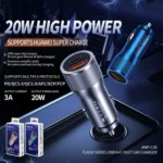 WK WP-C30 20W QC3.0 USB + PD UB-C / Type-C Interface Flash Series Car Fast Charger - Image 2