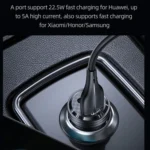 USAMS US-CC175 C35 45W Aluminum Alloy Transparent Dual USB Port Mini Car Charger - Image 3