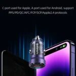 USAMS US-CC175 C35 45W Aluminum Alloy Transparent Dual USB Port Mini Car Charger - Image 7