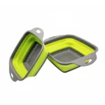 5 Sets Square Foldable Drain Basket Set Kitchen Silicone Fruit Vegetables Retractable Filter, Specification: Small + Large - Image 2