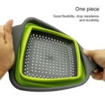 5 Sets Square Foldable Drain Basket Set Kitchen Silicone Fruit Vegetables Retractable Filter, Specification: Small + Large - Image 5