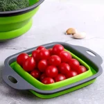 5 Sets Square Foldable Drain Basket Set Kitchen Silicone Fruit Vegetables Retractable Filter, Specification: Small + Large - Image 6