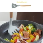 Silicone Wood Handle Leak Shovel Heat-resistant Cooking Shovel Kitchen Tools - Image 4
