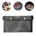 Barbecue Heat Resistant Non-stick Grilling Mesh BBQ Baking Bag, Size: 24 x 14cm (Black)