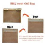 Barbecue Heat Resistant Non-stick Grilling Mesh BBQ Baking Bag, Size: 24 x 14cm (Copper) - Image 3