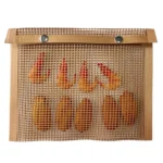 Barbecue Heat Resistant Non-stick Grilling Mesh BBQ Baking Bag, Size: 27 x 22cm (Copper) - Image 5