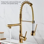 Copper Pull Type Large Spring Double Outlet Kitchen Sink Hot Cold Faucet - Image 7