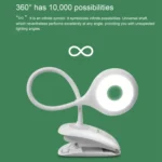 TGX-770 3-grade Brightness Touch Dimmer LED Desk Lamp, 28 LEDs Flexible Goose Neck Hollow Ring Design Eye Protection Light with Clip & Small Night Light Function - Image 8