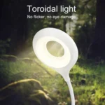 TGX-770 3-grade Brightness Touch Dimmer LED Desk Lamp, 28 LEDs Flexible Goose Neck Hollow Ring Design Eye Protection Light with Clip & Small Night Light Function - Image 10