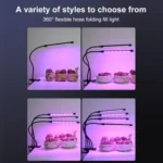 30W Triple Heads Adjustable Spectrum Timing LED Lamp for Plant Growth Lighting, USB Plug DC 5V - Image 6