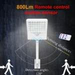 6W 800LM 48 LEDs Solar Remote Control Flat Lamp with Bracket - Image 14