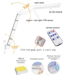 6W 800LM 48 LEDs Solar Remote Control Flat Lamp with Bracket - Image 8