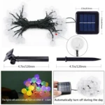 50 LEDs Bubble Ball Outdoor Garden Waterproof Christmas Spring Festival Decoration Solar Lamp String - Image 3