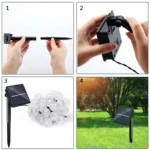 50 LEDs Bubble Ball Outdoor Garden Waterproof Christmas Spring Festival Decoration Solar Lamp String - Image 4