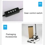 LED Desk Lamp 8W Folding Adjustable USB Charging Eye Protection Table Lamp, USB Charge Version + Power Plug - Image 6