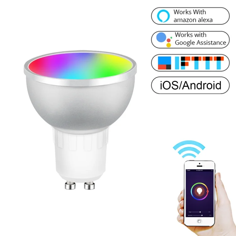 GU10 5W RGB Dimming WIFI Smart LED Light Bulb Energy Saving Light