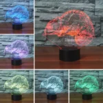 Chameleon Shape 3D Colorful LED Vision Light Table Lamp, Crack Remote Control Version - Image 3