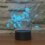Playing Ice Hockey Shape 3D Colorful LED Vision Light Table Lamp, 16 Colors Remote Control Version - Image 2