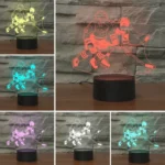 Playing Ice Hockey Shape 3D Colorful LED Vision Light Table Lamp, Crack Remote Control Version - Image 3
