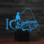 Fishing Shape 3D Colorful LED Vision Light Table Lamp, Crack Remote Control Version - Image 2