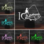 Fishing Shape 3D Colorful LED Vision Light Table Lamp, Crack Remote Control Version - Image 3