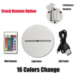 Fishing Shape 3D Colorful LED Vision Light Table Lamp, Crack Remote Control Version - Image 4