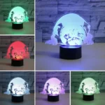 Prostrated Dog Shape 3D Colorful LED Vision Light Table Lamp, 16 Colors Remote Control Version - Image 3