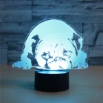 Prostrated Dog Shape 3D Colorful LED Vision Light Table Lamp, Crack Remote Control Version