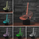 Golf Shape 3D Colorful LED Vision Light Table Lamp, USB Touch Version - Image 3