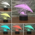 Hang Glider Shape 3D Colorful LED Vision Light Table Lamp, Crack Touch Version - Image 3