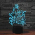 Motorcycle Shape 3D Colorful LED Vision Light Table Lamp, Crack Remote Control Version - Image 2
