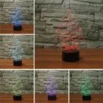 Christmas Tree Shape 3D Colorful LED Vision Light Table Lamp, 16 Colors Remote Control Version - Image 3
