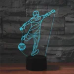 Playing Football Shape 3D Colorful LED Vision Light Table Lamp, Charging Touch Version - Image 2