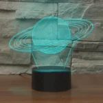 Saturn Shape 3D Colorful LED Vision Light Table Lamp, Crack Touch Version - Image 2