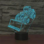 Excavator Shape 3D Colorful LED Vision Light Table Lamp, Crack Touch Version - Image 2