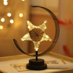 Star Moon Shape Iron Night Light Decorative Light, Battery Version