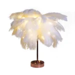 Creative Bedroom Feather Table Lamp Night Light Decorative Light - Image 2
