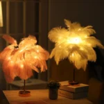Creative Bedroom Feather Table Lamp Night Light Decorative Light - Image 6