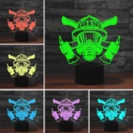Fire Fighting Shape 3D Colorful LED Vision Light Table Lamp, Crack Touch Version - Image 3