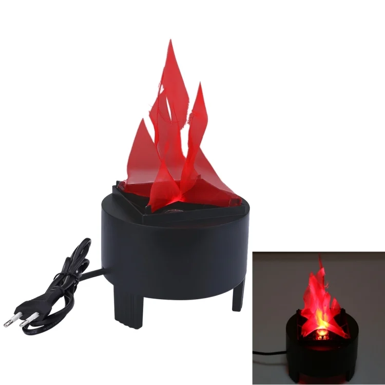 [220V US/EU Plug] Artificial Simulation Burning Fake Flame Lamp, Flame Height: about 8cm, Torch Fire Pot Bowl Light for Festival Party Decoration