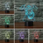 Fire Mask Shape 3D Colorful LED Vision Light Table Lamp, 16 Colors Remote Control Version - Image 3