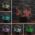 Bear Shape 3D Colorful LED Vision Light Table Lamp, 16 Colors Remote Control Version - Image 3