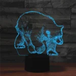 Bear Shape 3D Colorful LED Vision Light Table Lamp, Crack Remote Control Version - Image 2