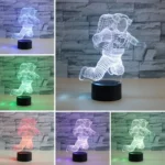 Astronaut Shape 3D Colorful LED Vision Light Table Lamp, 16 Colors Remote Control Version - Image 3